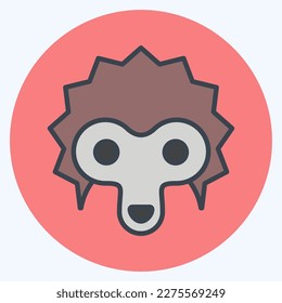 Icon hedgehog. related to Animal Head symbol. simple design editable. simple illustration