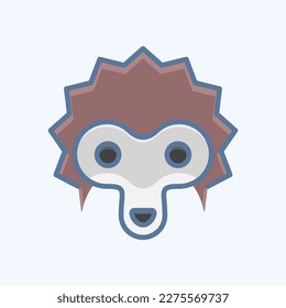 Icon hedgehog. related to Animal Head symbol. simple design editable. simple illustration