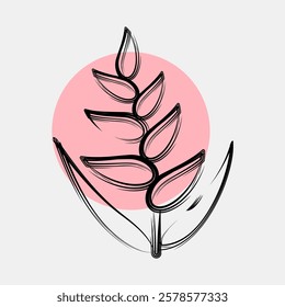 Icon heliconia. Beautiful flowers elements. Icon in color spot style.