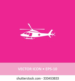 Icon of Helicopter on Magenta Color Background. Eps-10.