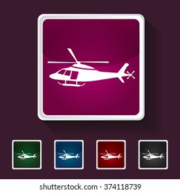 Icon of Helicopter on Multicolored Squares. Eps-10.