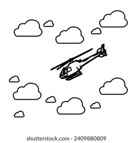 icon of a helicopter in the sky, vector illustration-