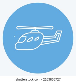 Icon Helicopter. suitable for education symbol. blue eyes style. simple design editable. design template vector. simple illustration
