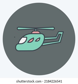 Icon Helicopter. suitable for education symbol. color mate style. simple design editable. design template vector. simple illustration