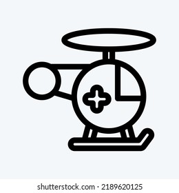 Icon Helicopter. suitable for education symbol. line style. simple design editable. design template vector. simple illustration