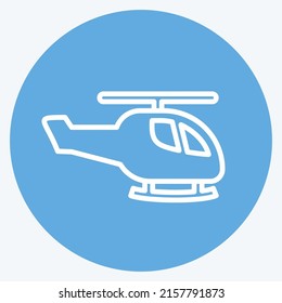 Icon Helicopter. suitable for Toy symbol. blue eyes style. simple design editable. design template vector. simple symbol illustration