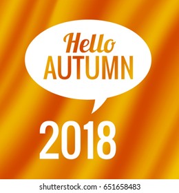 Icon Hello Autumn 2018 Vector EPS 10 illustration.