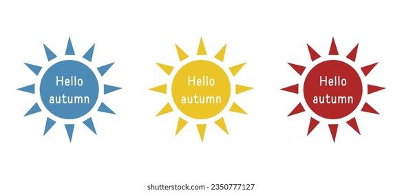 icon hello autumn to the sun, vector illustration