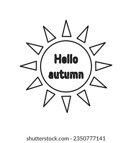 icon hello autumn to the sun, vector illustration