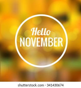 Icon Hello, november Vector EPS 10 illustration.