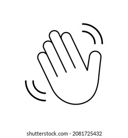Icon with hello wave icon on white background for concept design. Hello symbol. Vector eps.