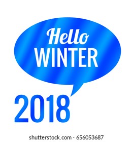 Icon Hello, winter 2018 Vector EPS 10 illustration.
