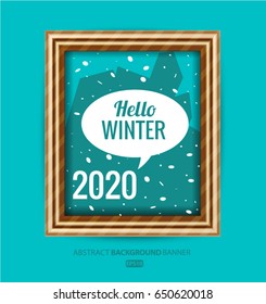 Icon Hello, winter 2020 Vector EPS 10 illustration.