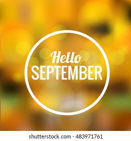 Icon Hello,september vector background 