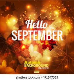 Icon Hello,september vector background