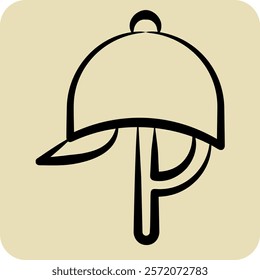 Icon Helmat. related to Equestrian Sport symbol. hand drawn style. design editable