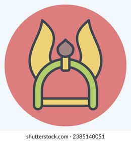 Icon Helmet 2. related to Celtic symbol. color mate style. simple design editable. simple illustration