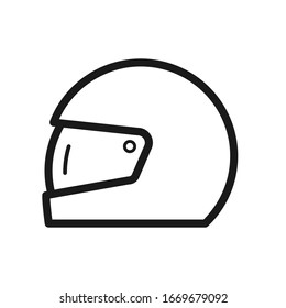 Icon helmet, an empty outline. Simple flat design for websites and apps