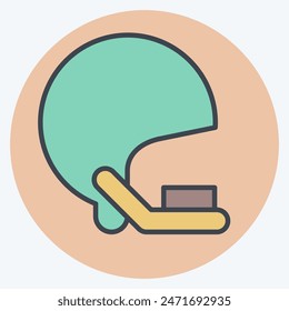 Icon Helmet. related to Rugby symbol. color mate style. simple design illustration