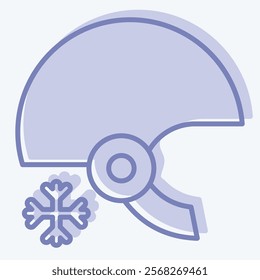 Icon Helmet. related to Winter symbol. two tone style. simple illustration