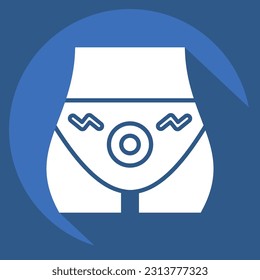 Icon Hemorrhoids. related to Body Ache symbol. long shadow style. simple design editable. simple illustration