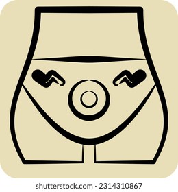 Icon Hemorrhoids. related to Body Ache symbol. hand drawn style. simple design editable. simple illustration