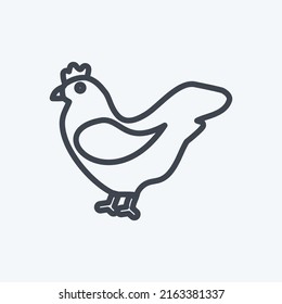 Icon Hen. suitable for Garden symbol. line style. simple design editable. design template vector. simple symbol illustration