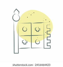 Icon Heraldic Flag. related to Medieval symbol. Color Spot Style. simple design editable. simple illustration