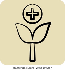 Icon Herbal Medicine. related to Medical Specialties symbol. hand drawn style. simple design illustration