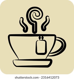 Icon Herbal Tea. related to Tea symbol. hand drawn style. simple design editable. simple illustration. green tea