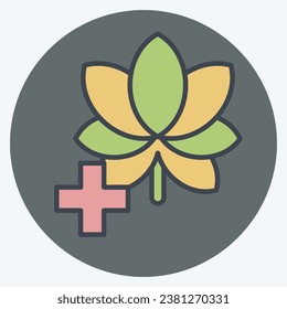 Icon Herbal Treatment. related to World Cancer symbol. color mate style. simple design editable. simple illustration