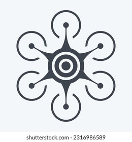 Icon Hexacopter. related to Drone symbol. glyph style. simple design editable. simple illustration