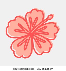 Icon hibiscus. Beautiful flowers elements. Icon in two tone style.