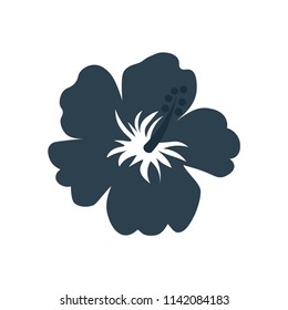 Icon hibiscus flower on white background. vector illustration