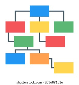 Icon of hieratical graph in flat design