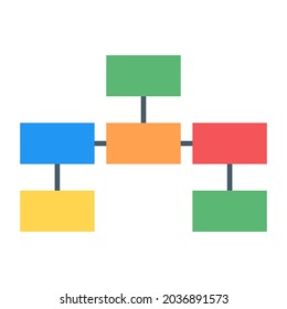 Icon of hieratical graph in flat design