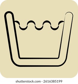 Icon High Degree Washing. related to Fabric symbol. hand drawn style. design editable