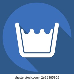 Icon High Degree Washing. related to Fabric symbol. long shadow style. design editable