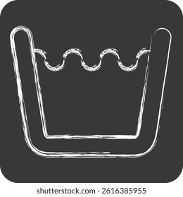 Icon High Degree Washing. related to Fabric symbol. chalk Style. design editable