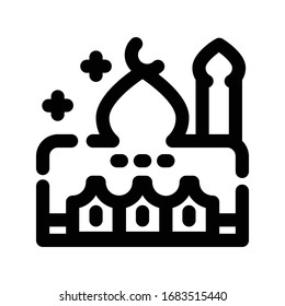 icon of a high mosque and has a tower