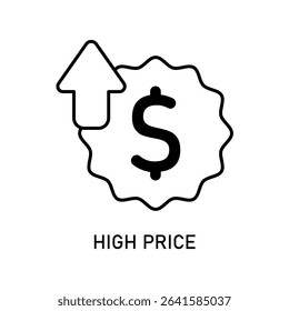 Icon a high price, isolated against a clean background.