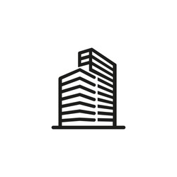Icon Of High-rise Office Building. Construction, Tall, Urban. Architecture Concept. Can Be Used For Topics Like City, Financial District, Workplace, Business