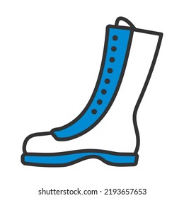 Icon Of Hiking Boot. Editable Bold Outline With Color Fill Design. Vector Illustration.