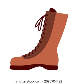Symbol für Wanderboot. Flaches Farbdesign. Vektorgrafik.