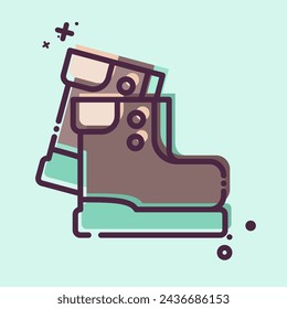 Icon Hiking. related to Leisure and Travel symbol. MBE style. simple design illustration.