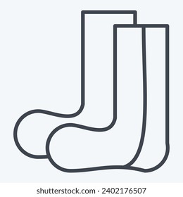 Icon Hiking Socks. related to Backpacker symbol. line style. simple design editable. simple illustration