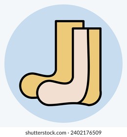 Icon Hiking Socks. related to Backpacker symbol. color mate style. simple design editable. simple illustration