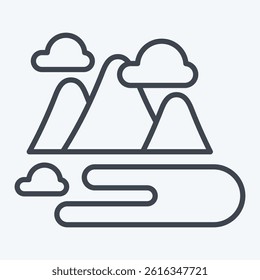 Icon Hill. related to Kazakhstan symbol. line style. design editable
