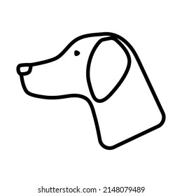 Icon Of Hinting Dog Had. Bold outline design with editable stroke width. Vector Illustration.