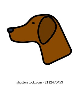 Icon Of Hinting Dog Had. Editable Bold Outline With Color Fill Design. Vector Illustration.